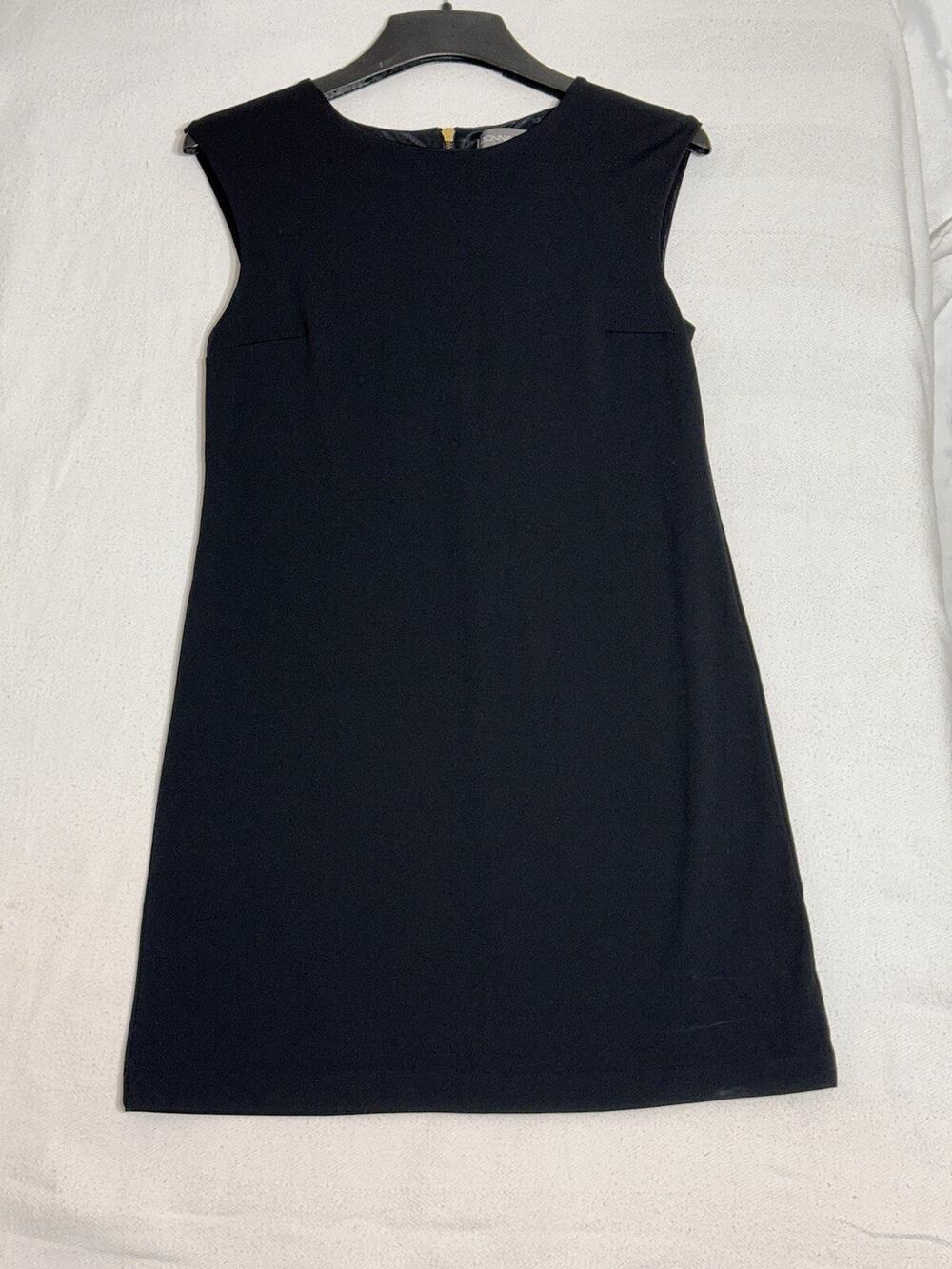 Donna Ricco NY Black Sleeveless Shift Sheath Midi Dress Womens Medium Classic